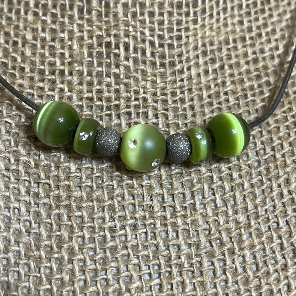 Sterling Cats Eye Crystal Necklace - Picture 3 of 12